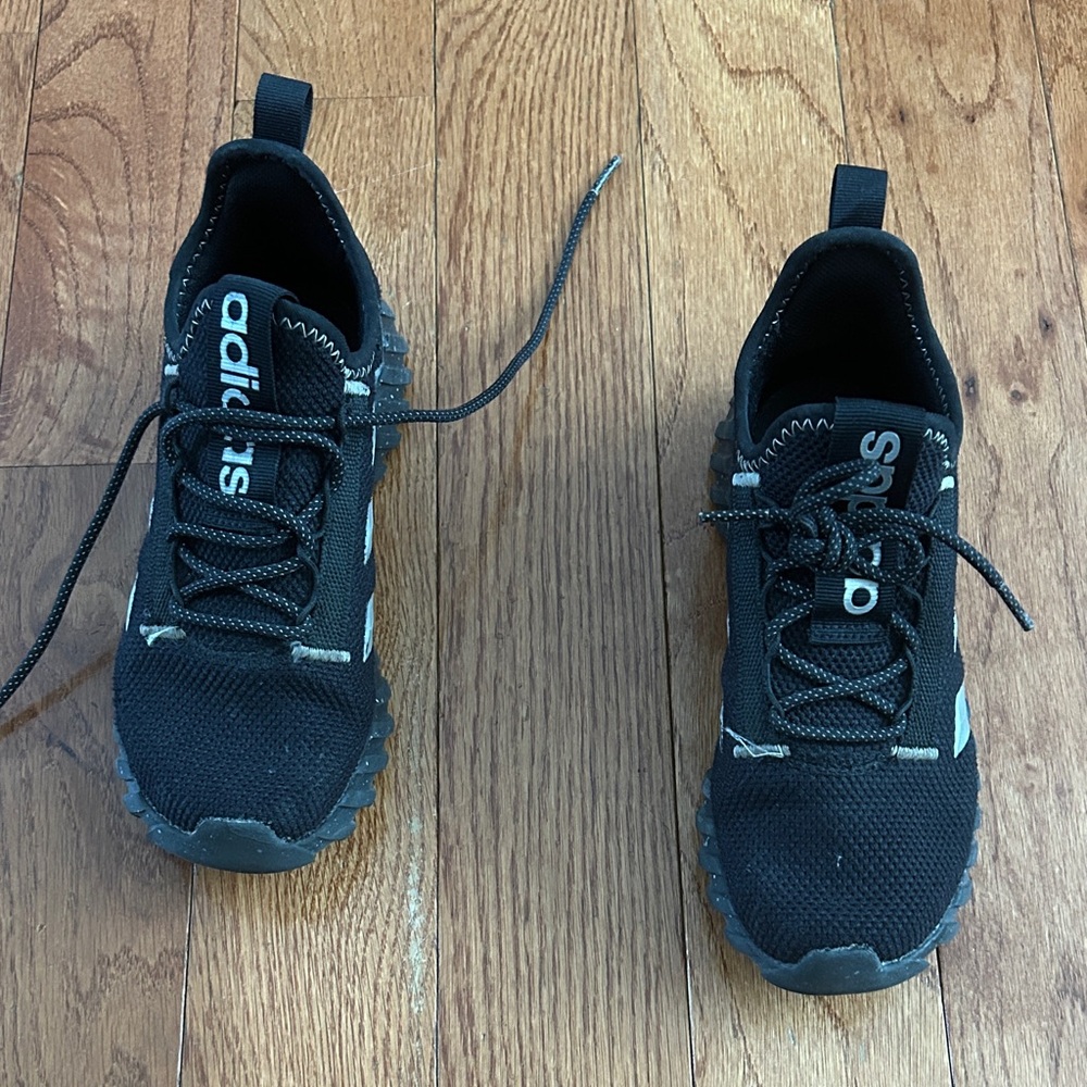 Adidas Black Running Shoes with White Details size 3y